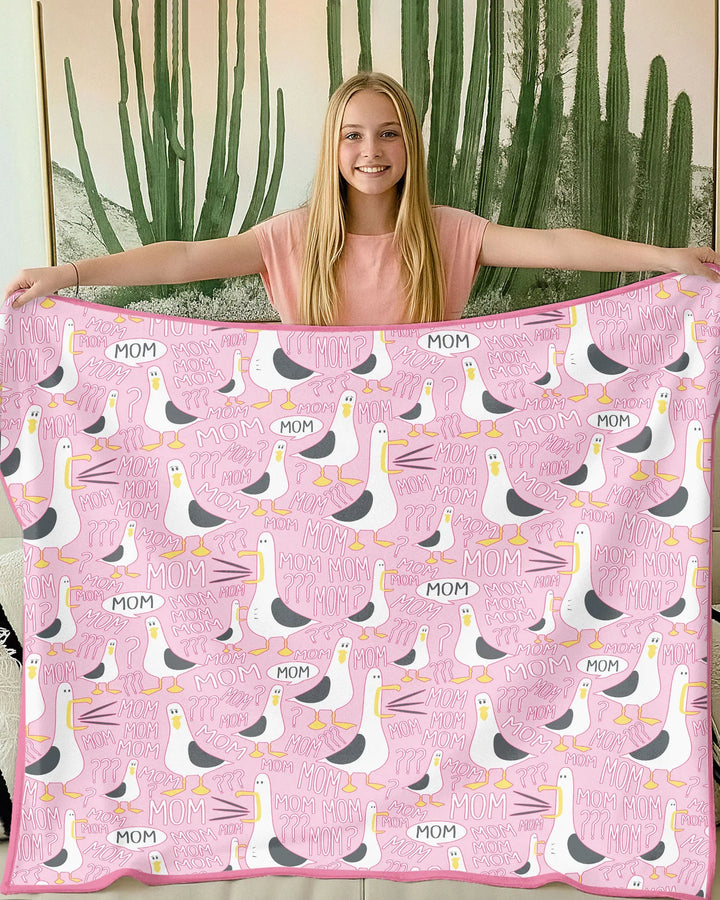 Funny Seagull MOM Bamboo Blanket