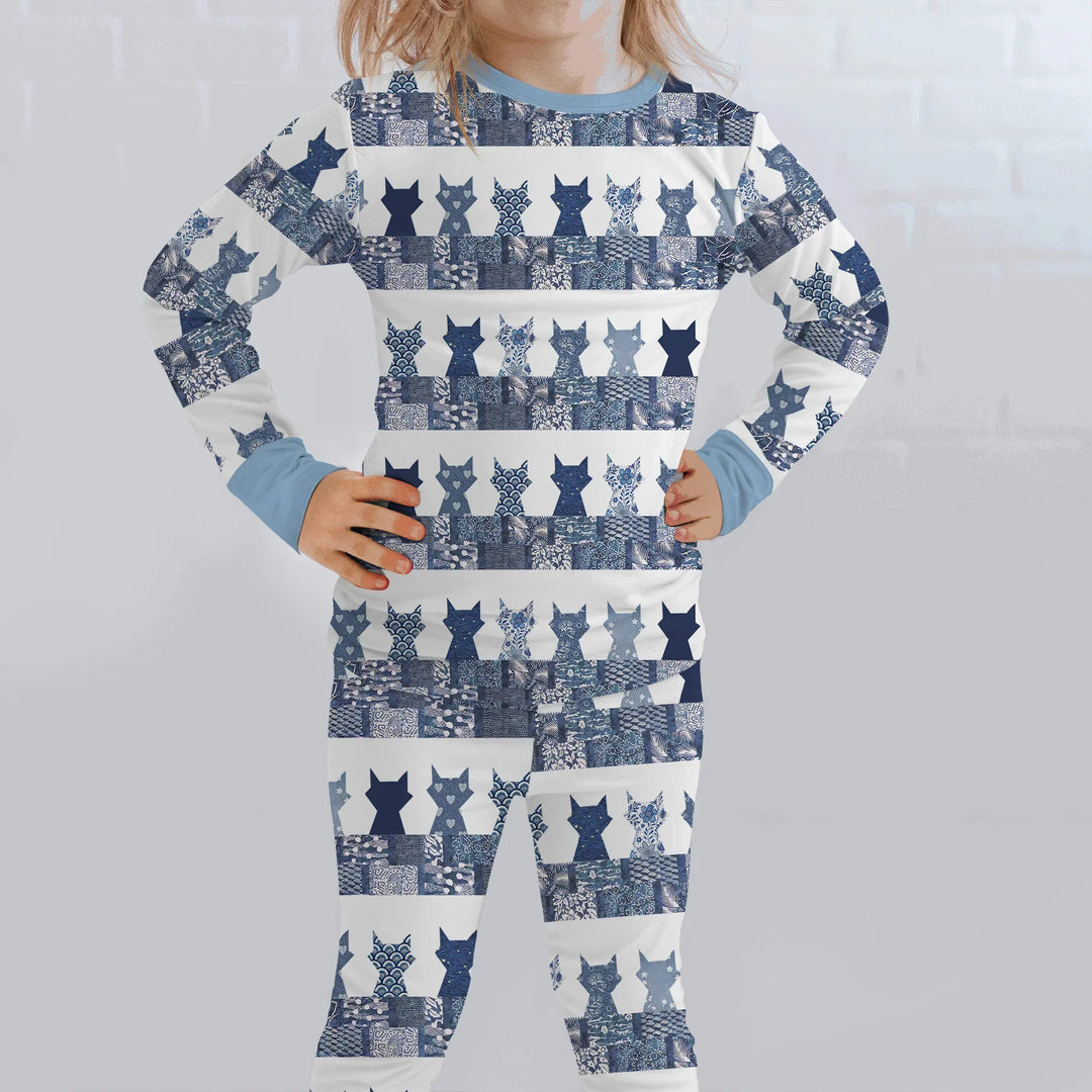 Zweiteiliges Langarm-Pyjama-Set mit Sommerfrüchten