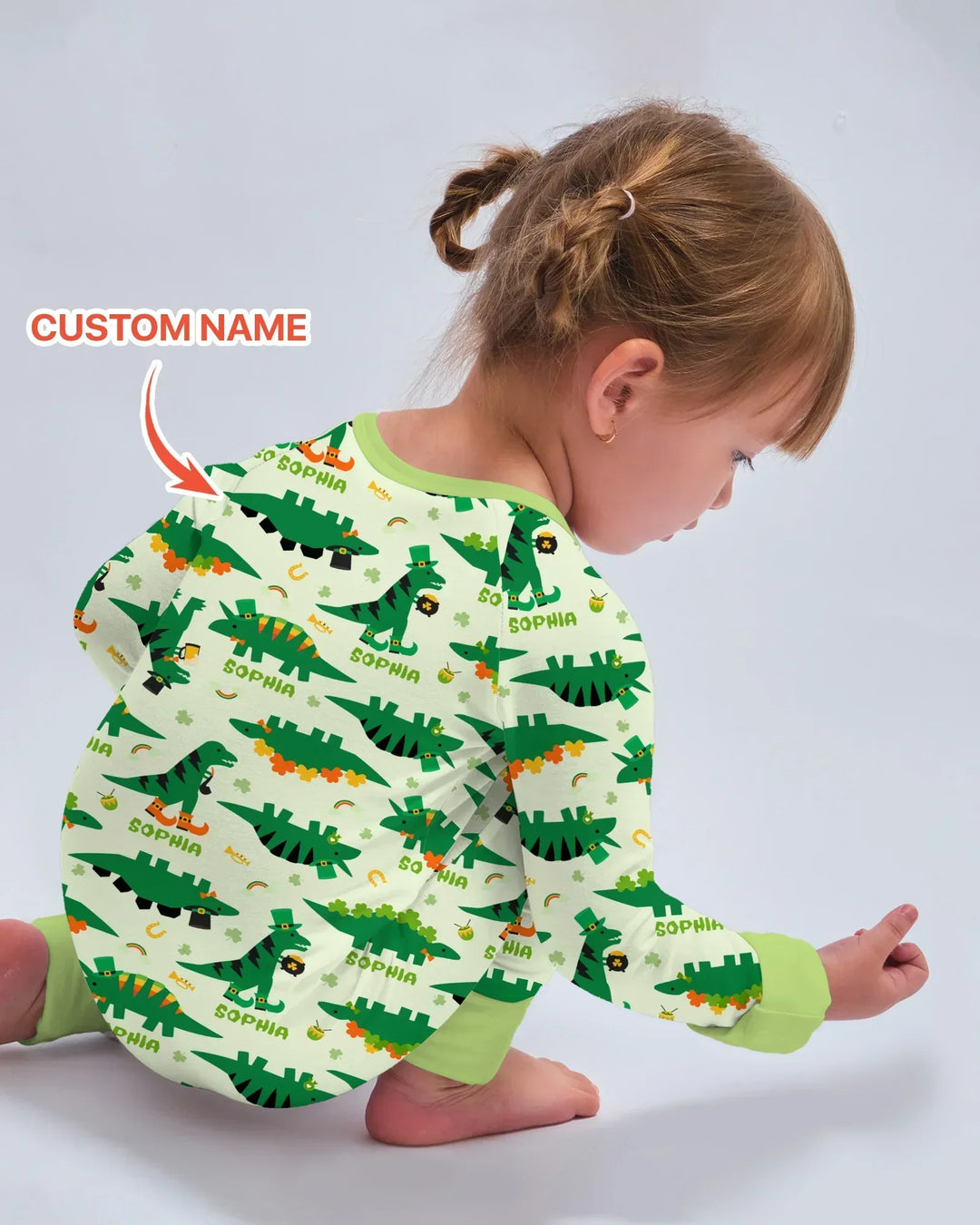 St. Patrick's Day Dinosaurs Custom Bamboo Convertible Zippy