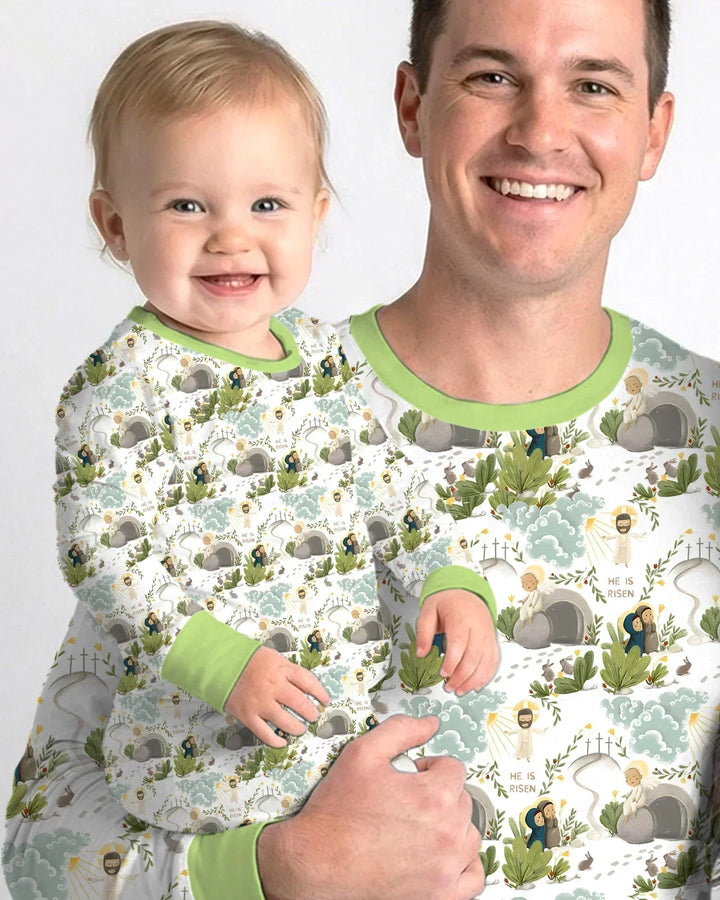 Matthew 28:1–8 He Is Risen Bamboo Men's Pajama Set