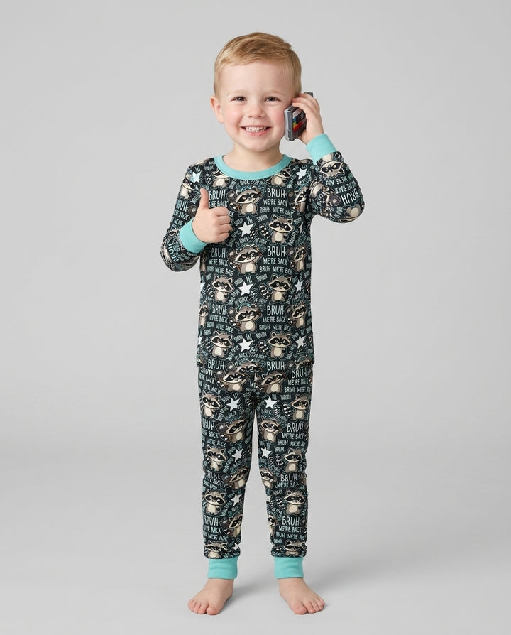 Zweiteiliges Langarm-Pyjama-Set mit Sommerfrüchten