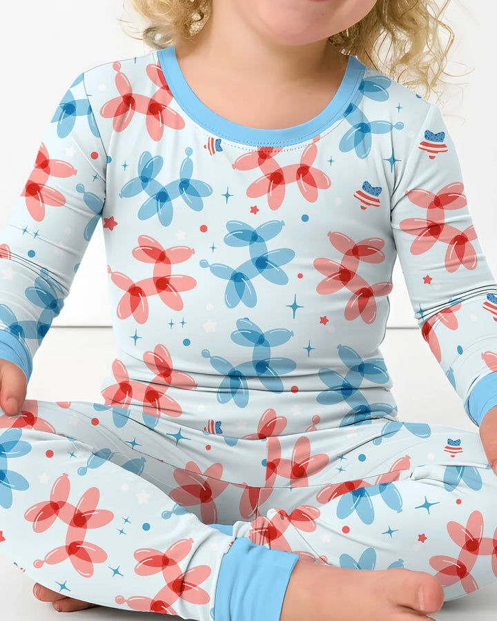 Zweiteiliges Langarm-Pyjama-Set mit Sommerfrüchten
