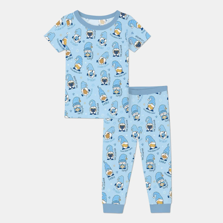 Happy Hanukkah Matching Family Two Piece Short Sleeve Pajama Set , Happy Hanukkah Matching Family Two Piece Short Sleeve Pajama Set - 12-18M / Boy