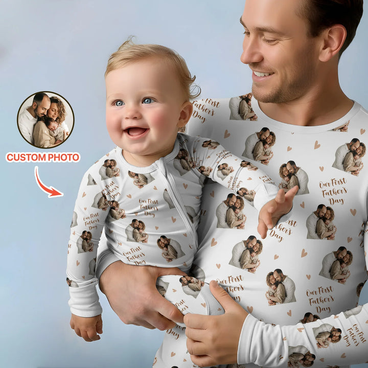 Gerippte Babykleidung mit individuellem Foto - Weich &amp; Skizzenhaft