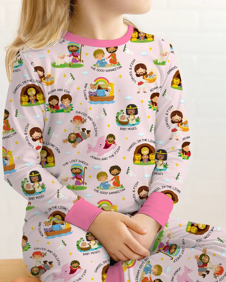 Zweiteiliges Langarm-Pyjama-Set mit Sommerfrüchten
