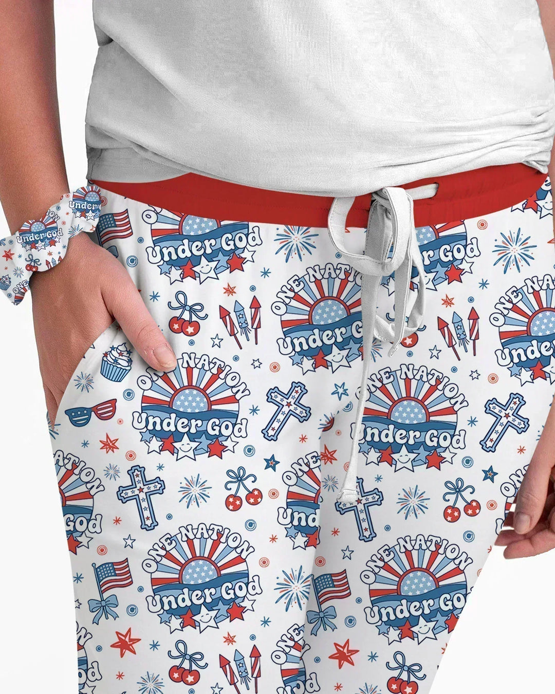 One Nation Under God Familien-Pyjama-Set aus Bambus für Damen