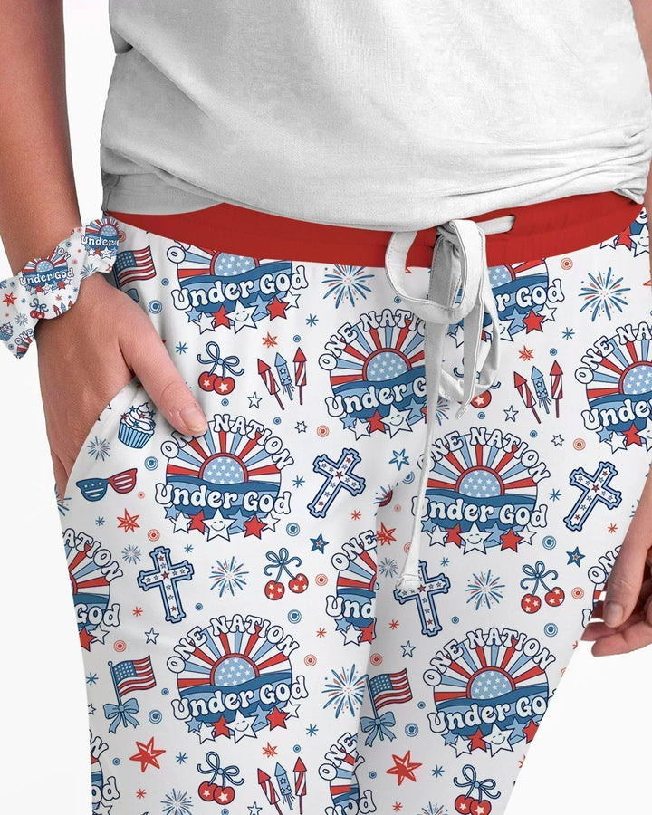 One Nation Under God Familien-Pyjama-Set aus Bambus für Damen