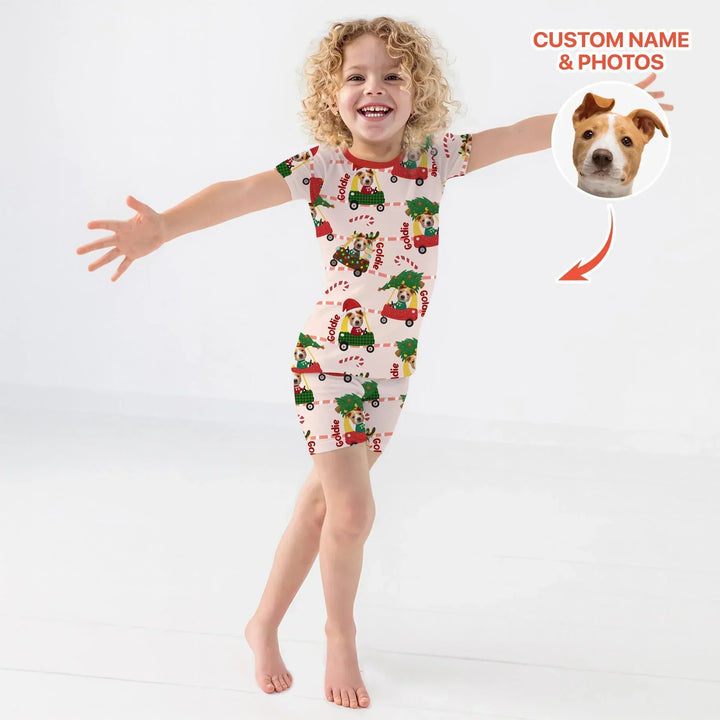 Zweiteiliges Pyjama-Set mit kurzen Ärmeln und Shorts im Sommer-Design