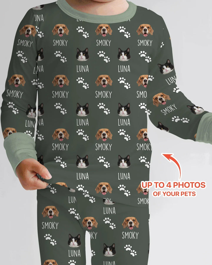 Zweiteiliges Langarm-Pyjama-Set mit Sommerfrüchten