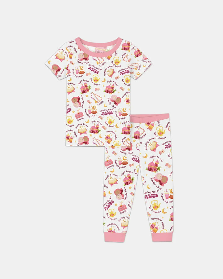 Zweiteiliges, kurzärmliges Pyjama-Set mit Marienkäfern