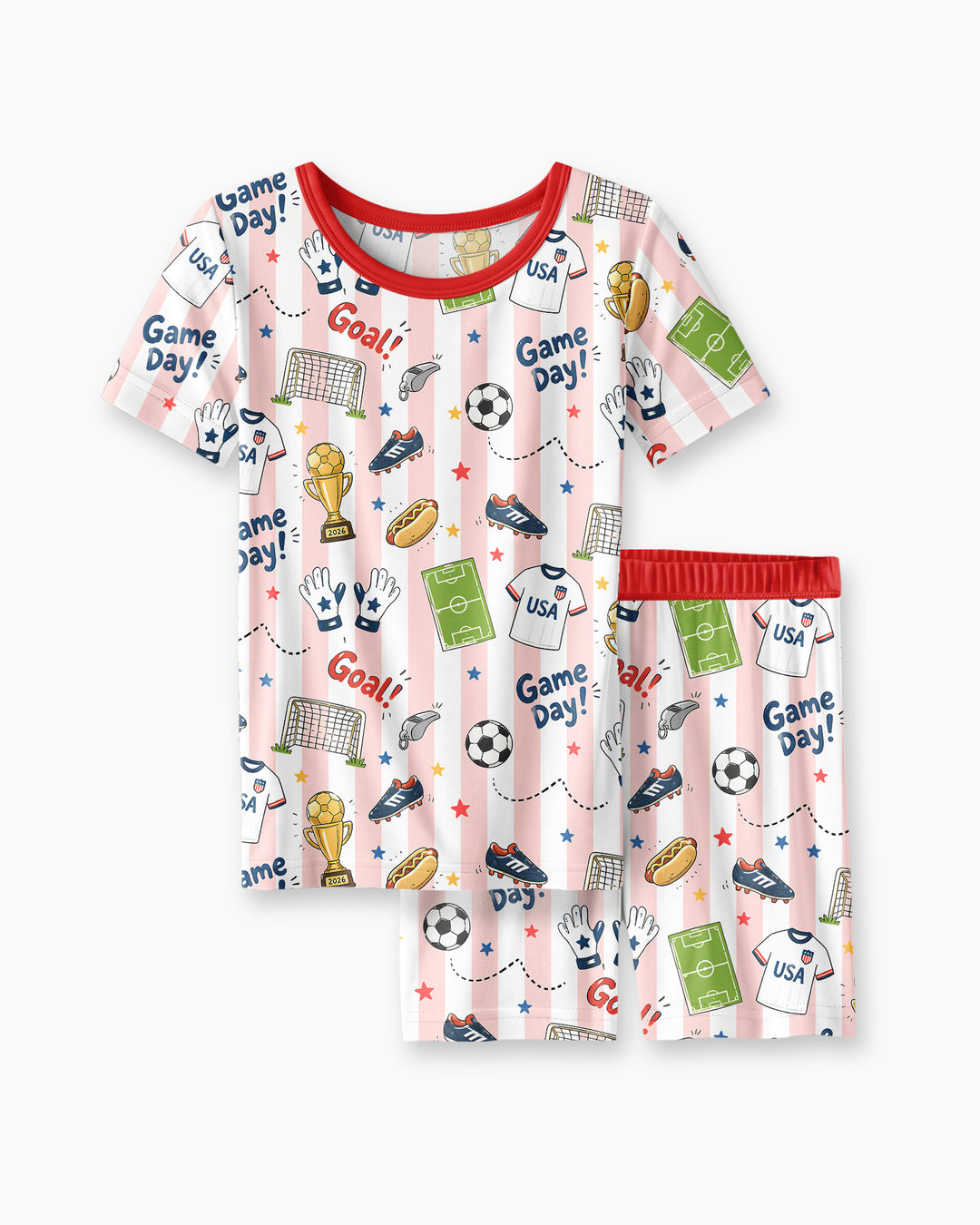 Schlafanzug-Set zweiteilig, kurze Ärmel, kurze Hose, Bambus