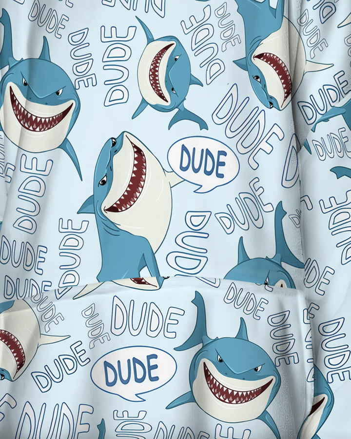 Dude Shark Bamboo Blanket Hoodie