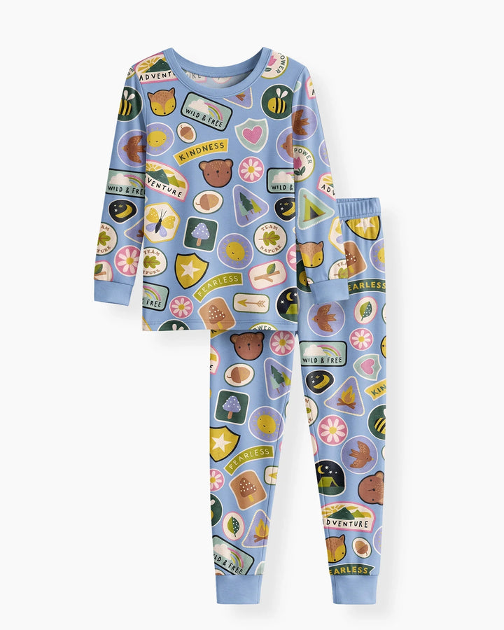 Zweiteiliges Langarm-Pyjama-Set mit Sommerfrüchten