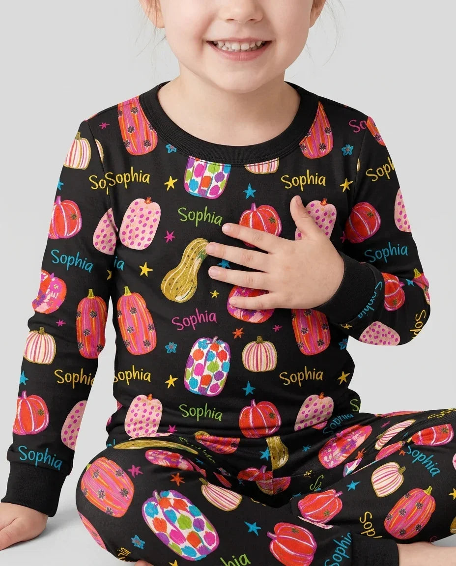 Zweiteiliges Langarm-Pyjama-Set mit Sommerfrüchten