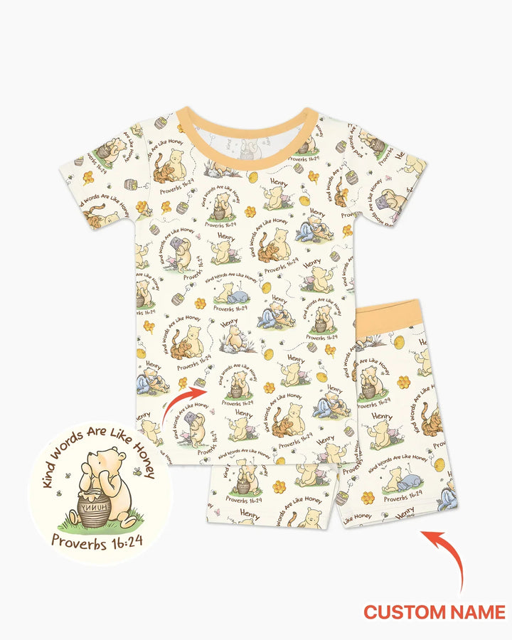 Zweiteiliges Pyjama-Set mit kurzen Ärmeln und Shorts im Sommer-Design