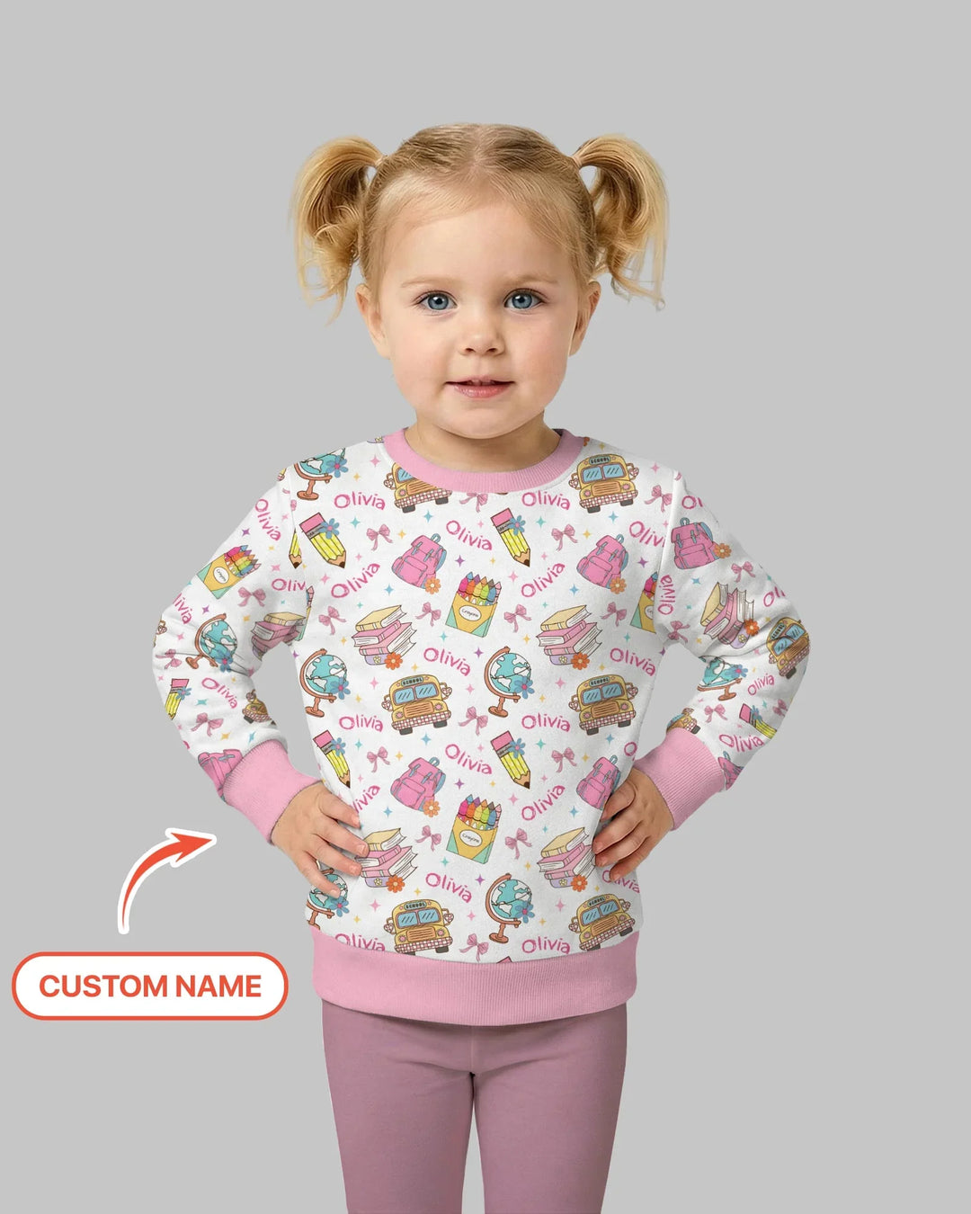 Custom Name Back To School Bamboo Crewneck Sweatshirt