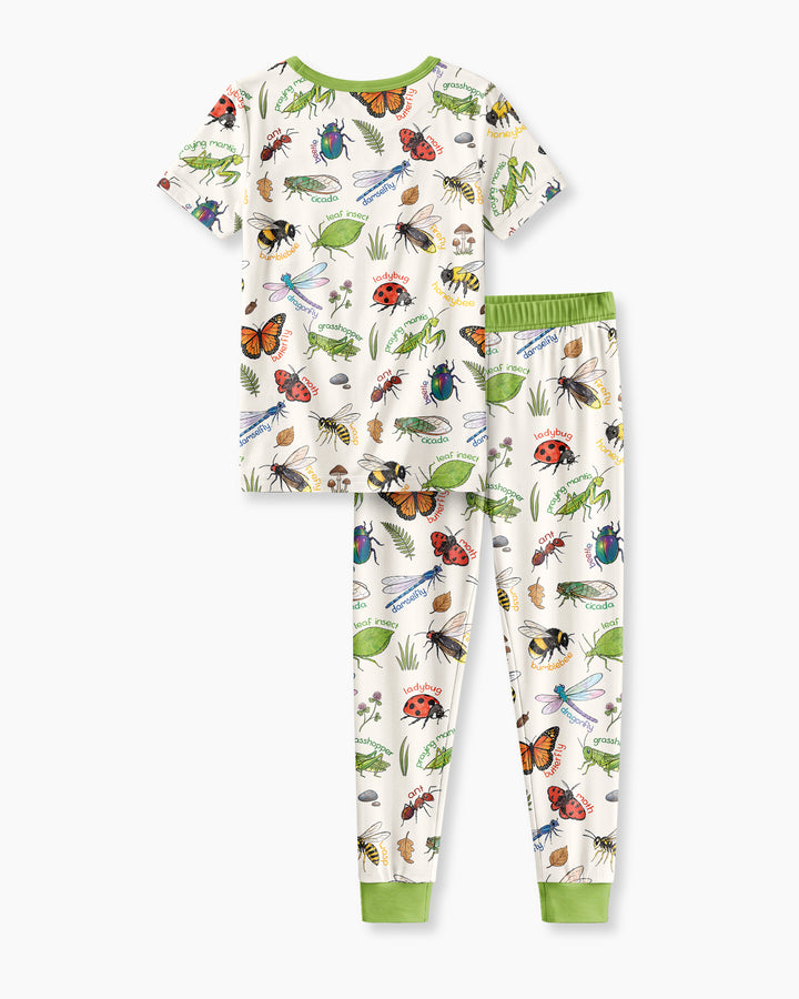 Zweiteiliges, kurzärmliges Pyjama-Set mit Marienkäfern