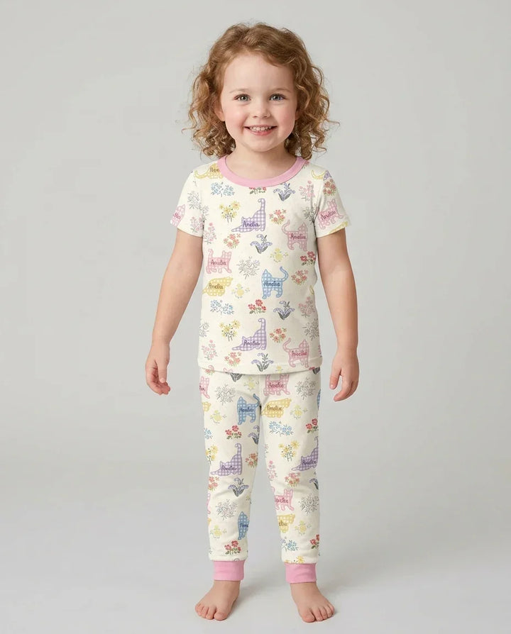 Zweiteiliges, kurzärmliges Pyjama-Set mit Marienkäfern