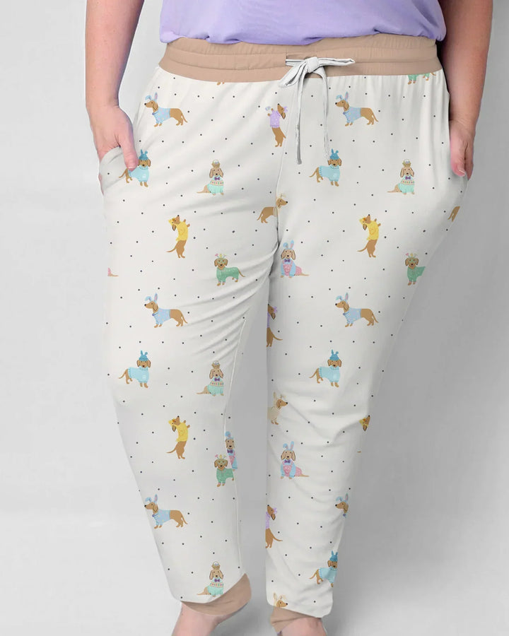 Oster-Dackel-Bambus-Damen-Pyjama-Set