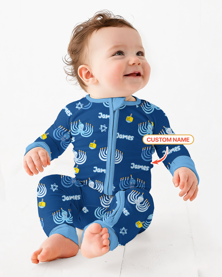 Hanukkah Jewish Octopus Bamboo Convertible Zippy