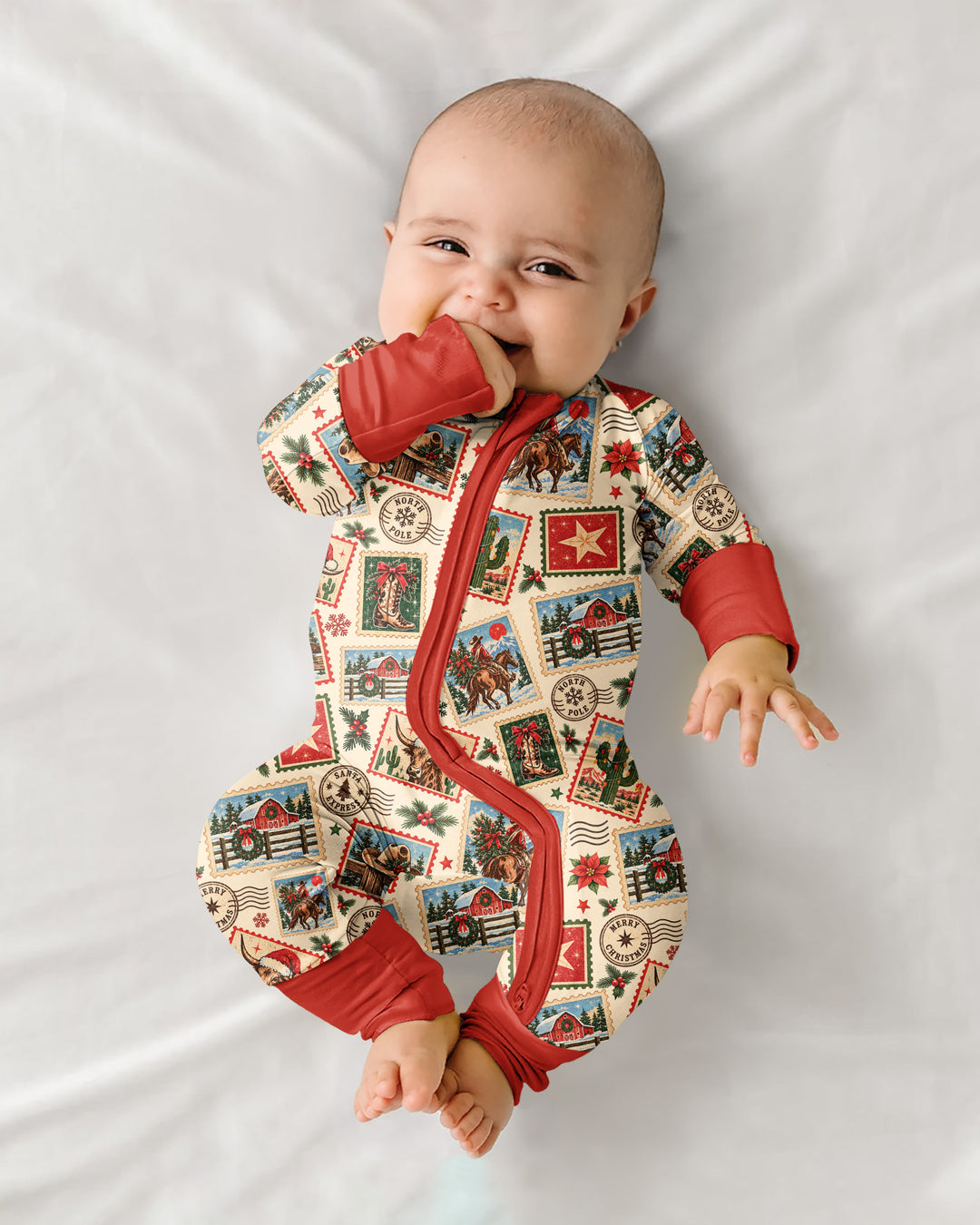 Western Christmas Stamps Bamboo Convertible Zippy