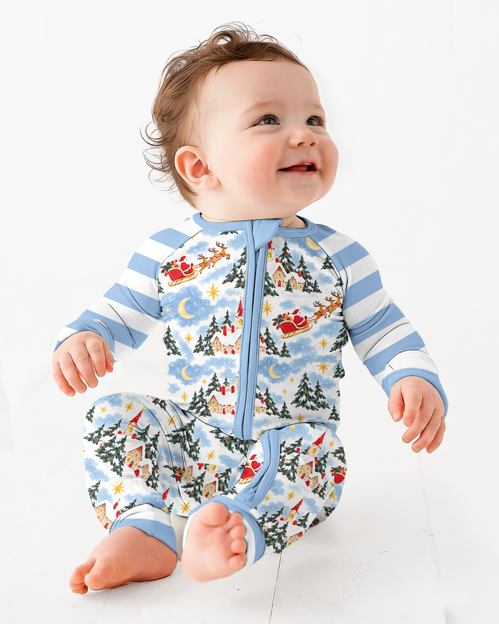 Whimsical Santa's Winter Village Bamboo Convertible Zippy