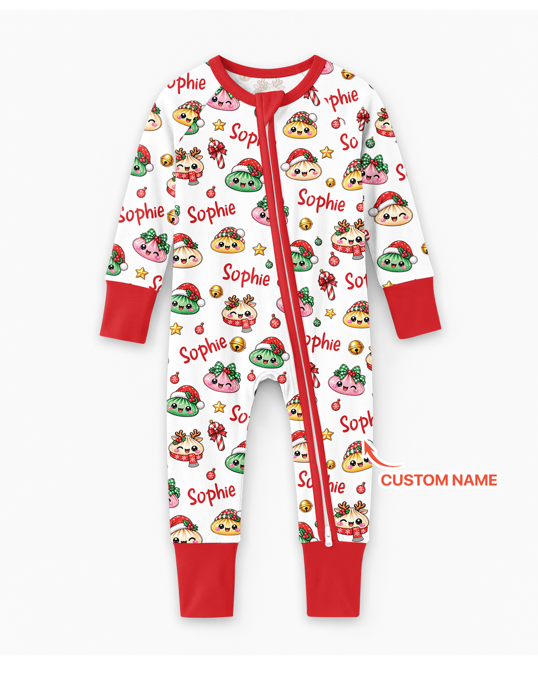 Custom Name Christmas Dumpling The Bow Bamboo Convertible Zippy