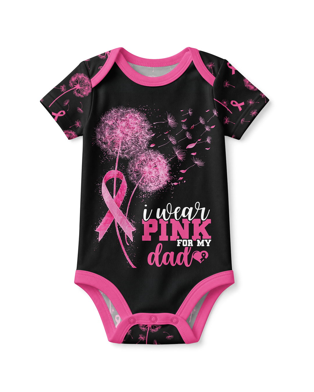 Dandelion Pink For Dad Bamboo Bodysuit
