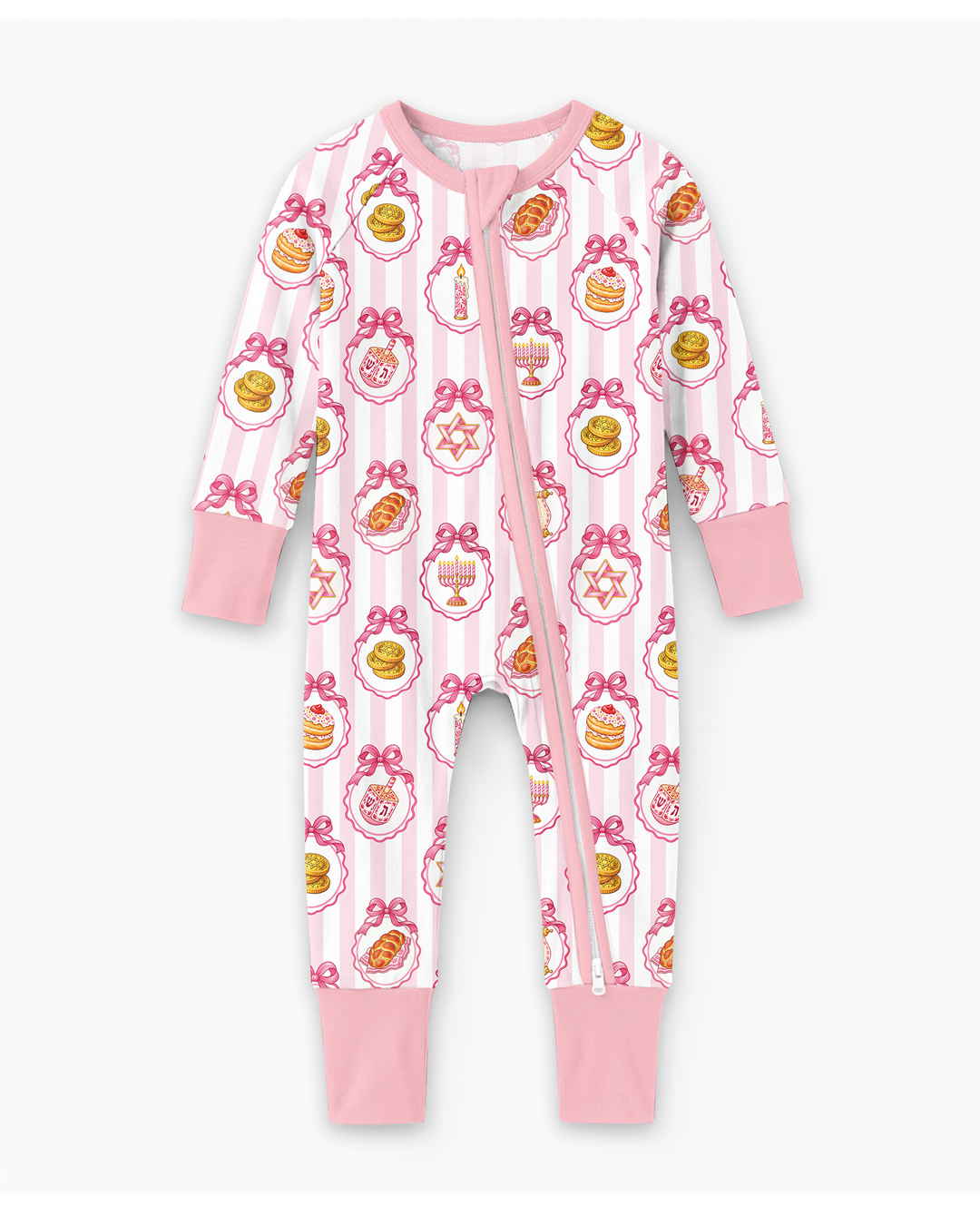 Hanukkah Bows & Blessings Mommy & Me Matching Bamboo Convertible Zippy