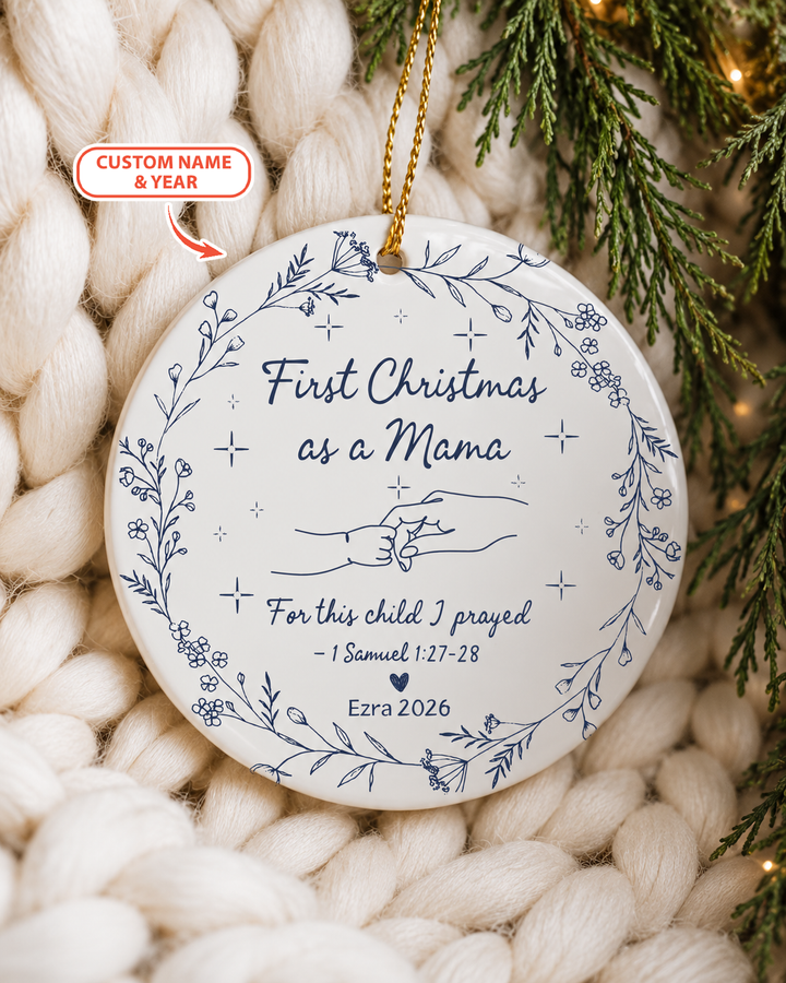Christian First Christmas Mama Ceramic Ornament