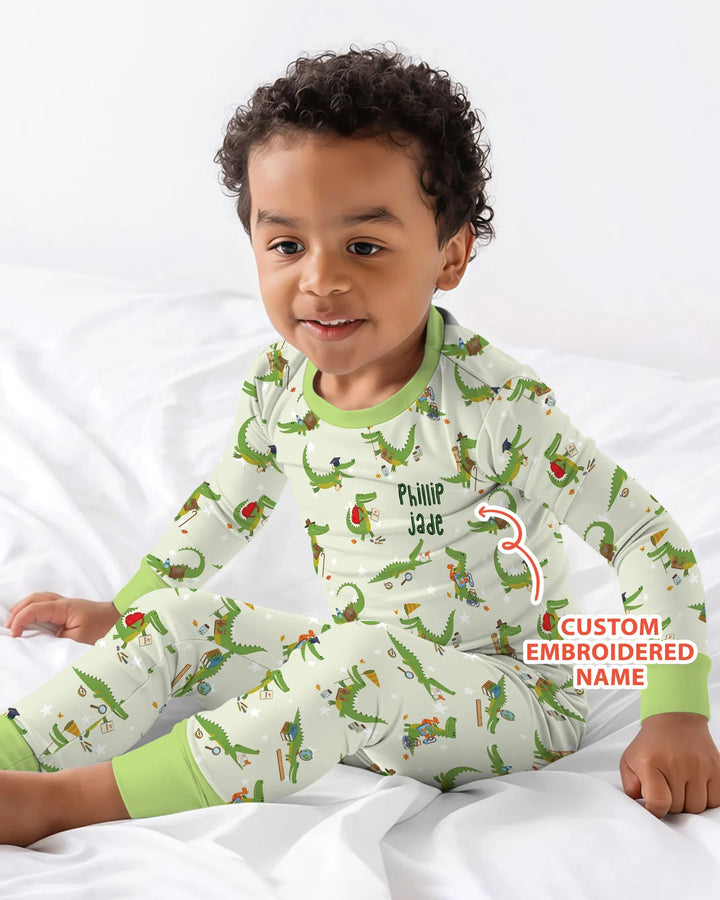Zweiteiliges Langarm-Pyjama-Set mit Sommerfrüchten