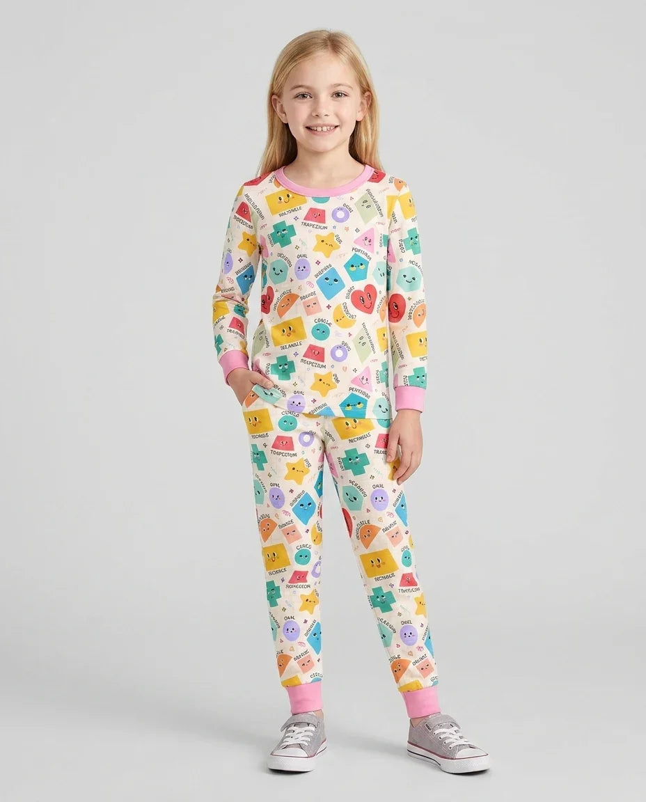 Zweiteiliges Langarm-Pyjama-Set mit Sommerfrüchten