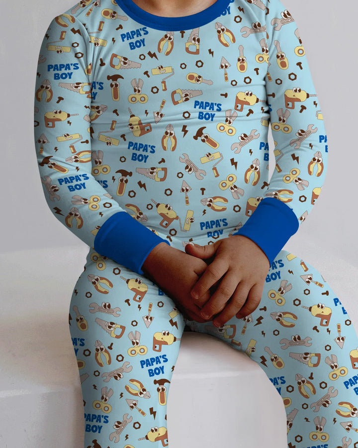 Zweiteiliges Langarm-Pyjama-Set mit Sommerfrüchten