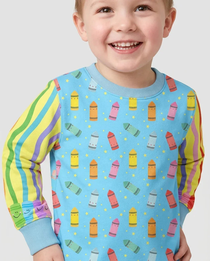 Happy Crayon Friends Bamboo Crewneck Sweatshirt
