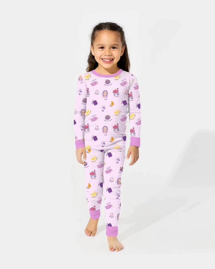 Zweiteiliges Langarm-Pyjama-Set mit Sommerfrüchten