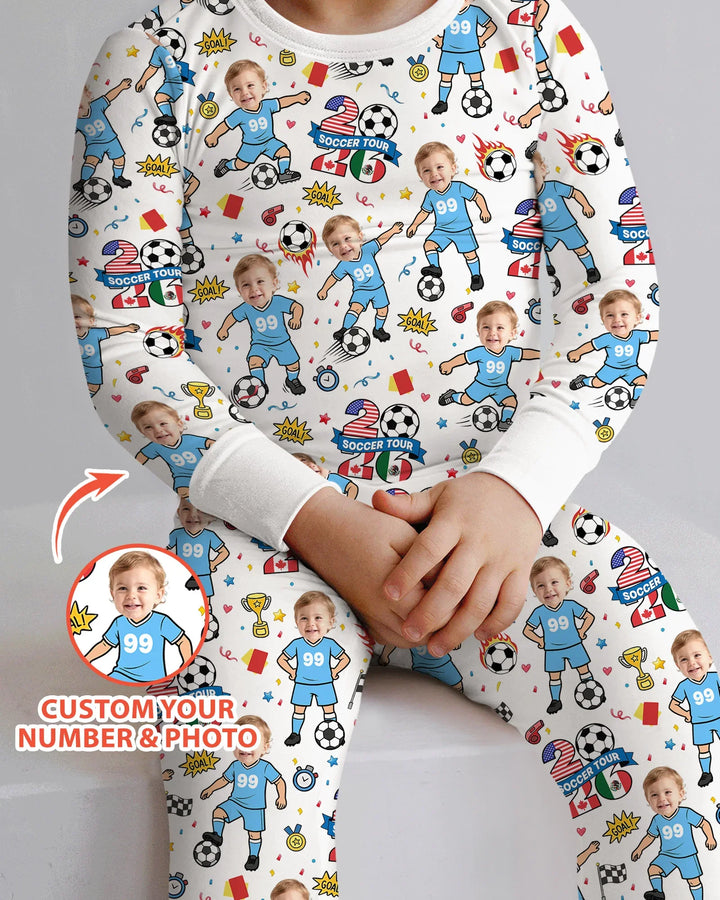 Zweiteiliges Langarm-Pyjama-Set mit Sommerfrüchten