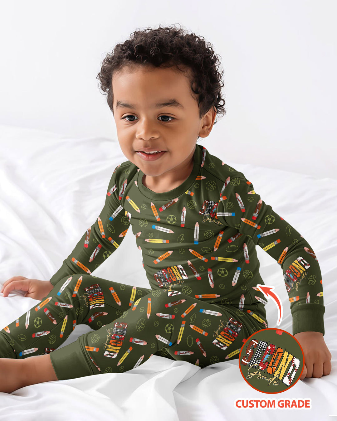 Sport Pre-K to Fourth Grade Bamboo Two Piece Long Sleeve Pajama Set