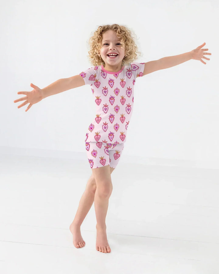 Mi Milagro Bamboo Two Piece Short Sleeve Shorts Pajama Set