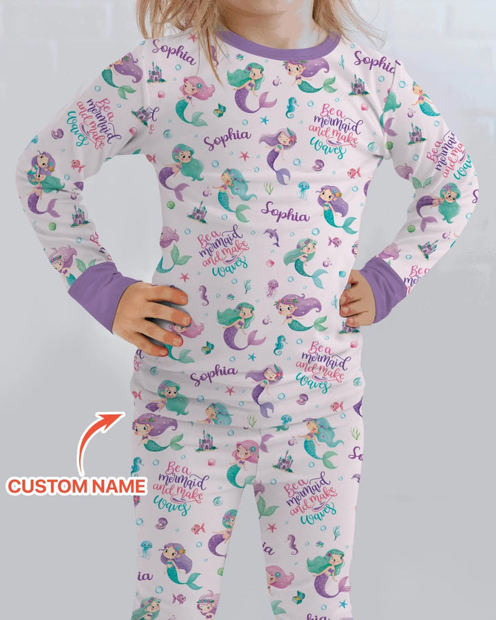 Zweiteiliges Langarm-Pyjama-Set mit Sommerfrüchten