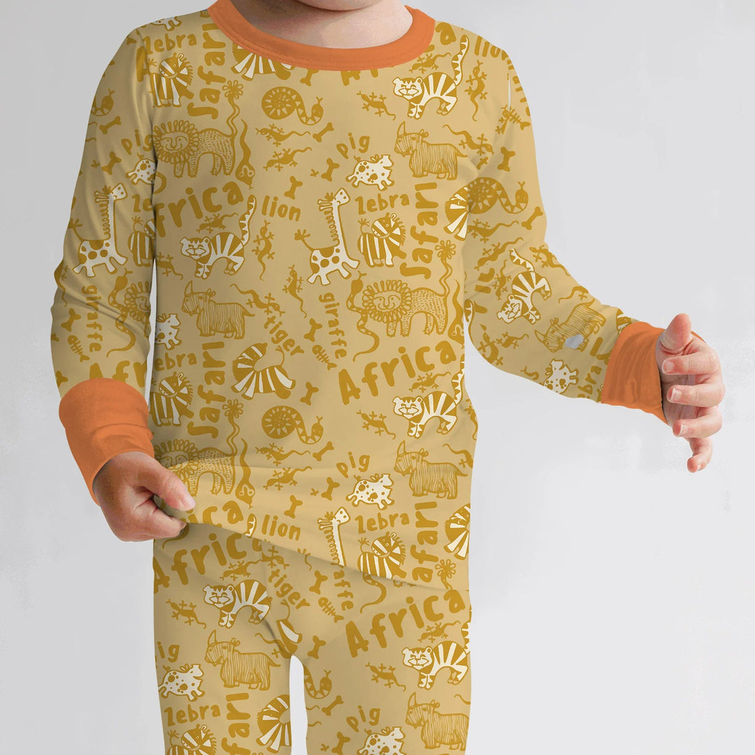 Zweiteiliges Langarm-Pyjama-Set mit Sommerfrüchten