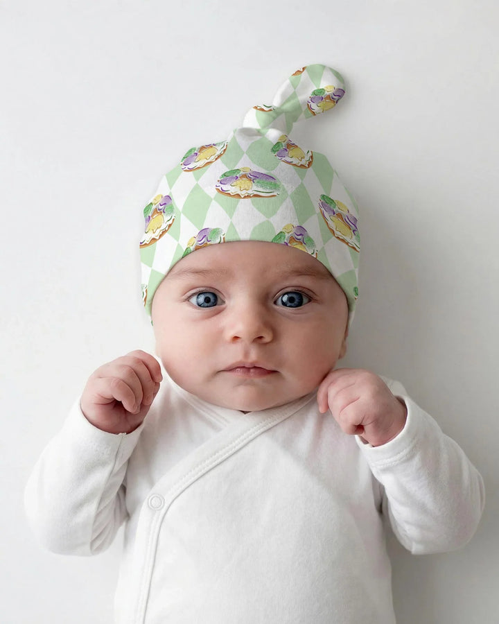 Mardi Gras Donut Bamboo Knotted Hat