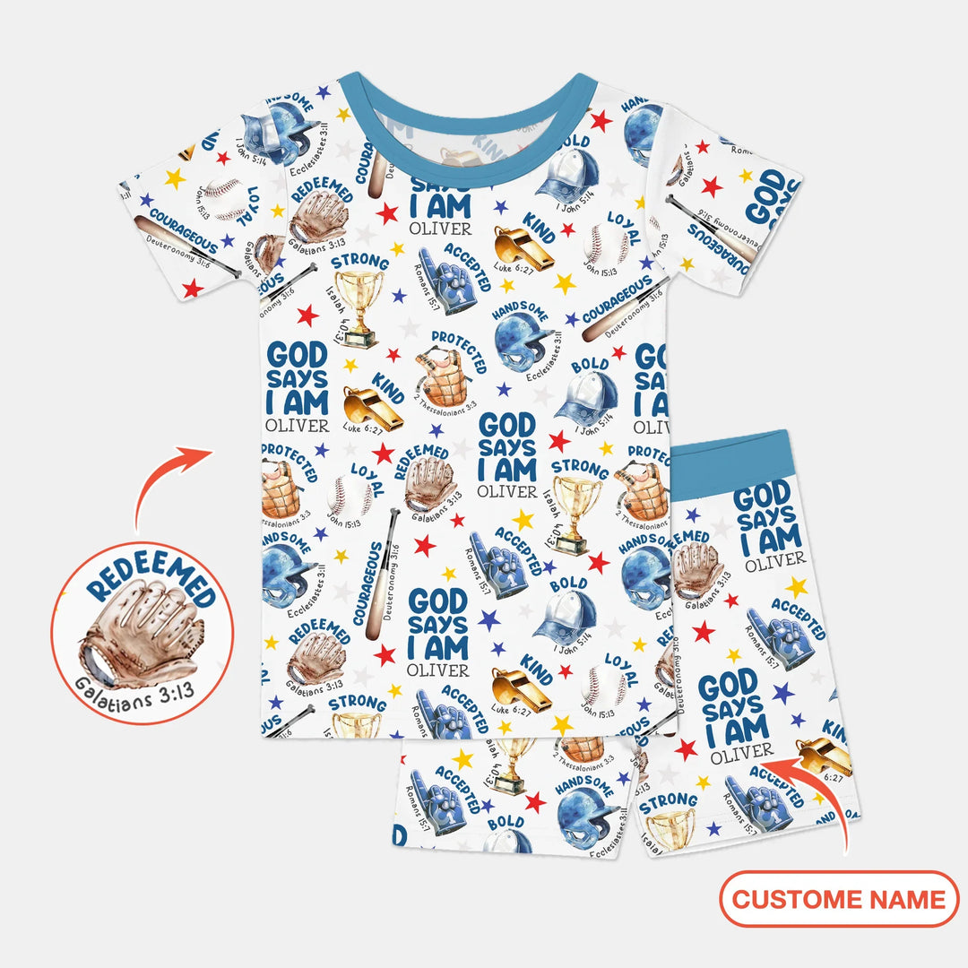 Zweiteiliges Pyjama-Set mit kurzen Ärmeln und Shorts im Sommer-Design
