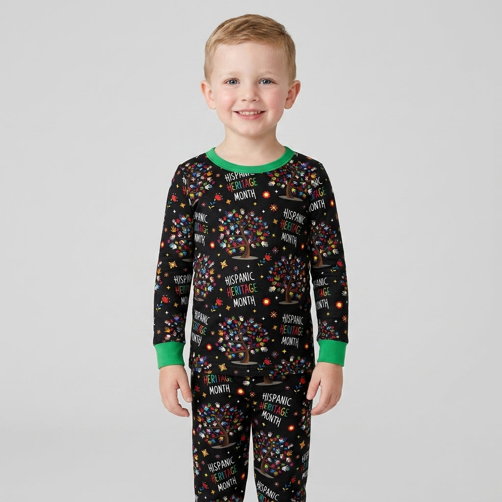 Little Heritage Roots Bamboo Two Piece Long Sleeve Pajama Set