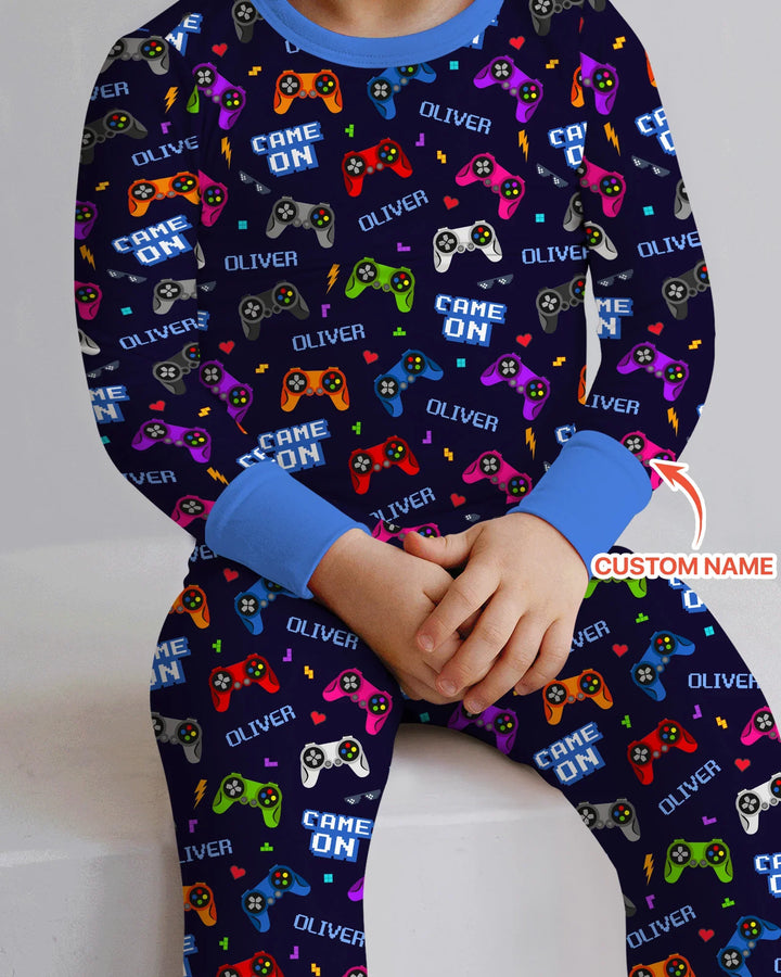 Zweiteiliges Langarm-Pyjama-Set mit Sommerfrüchten