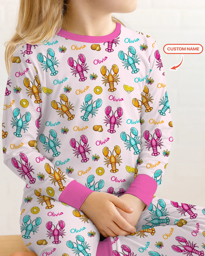 Zweiteiliges Langarm-Pyjama-Set mit Sommerfrüchten