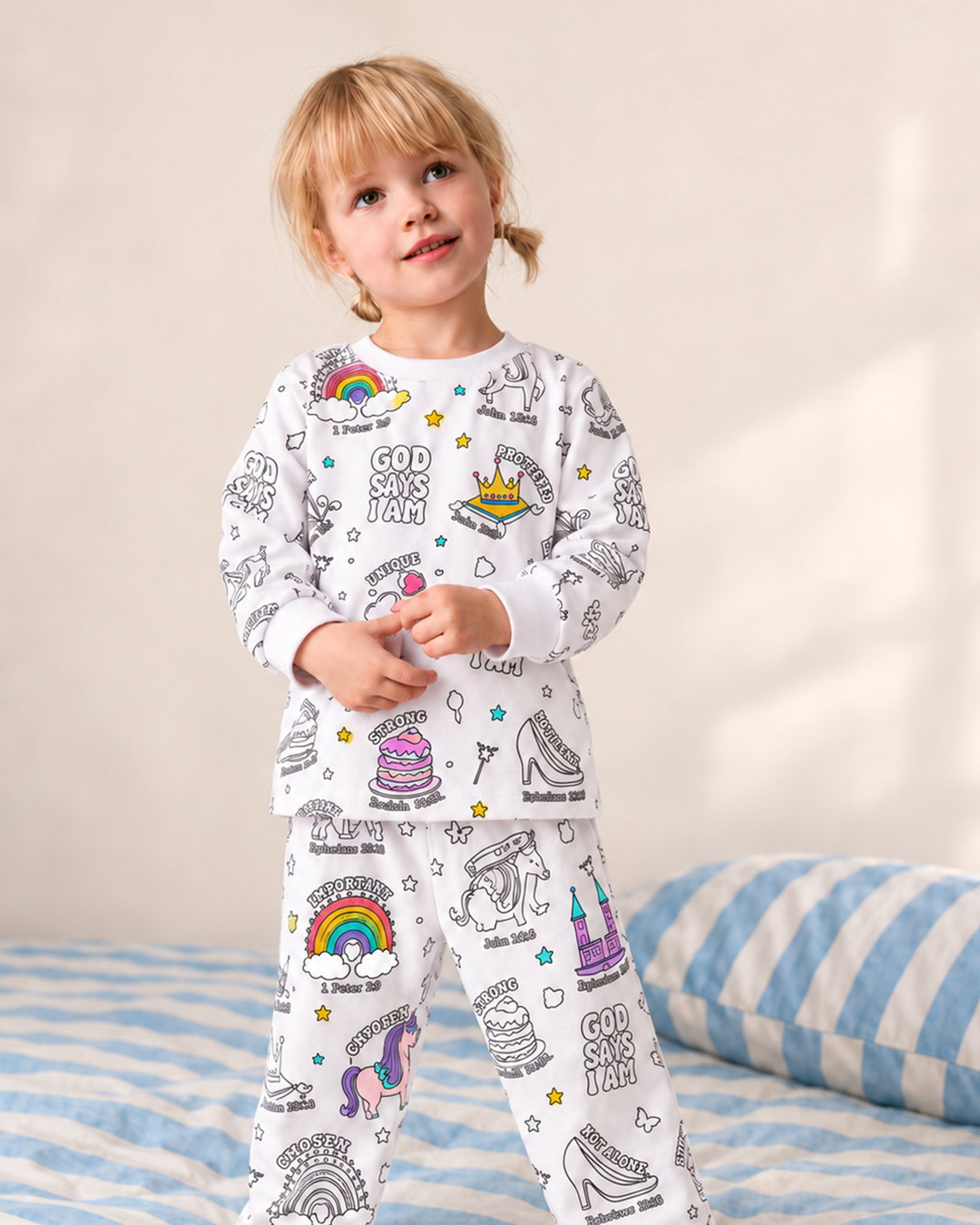 All Colorable Bamboo Two Piece Long Sleeve Pajama Set