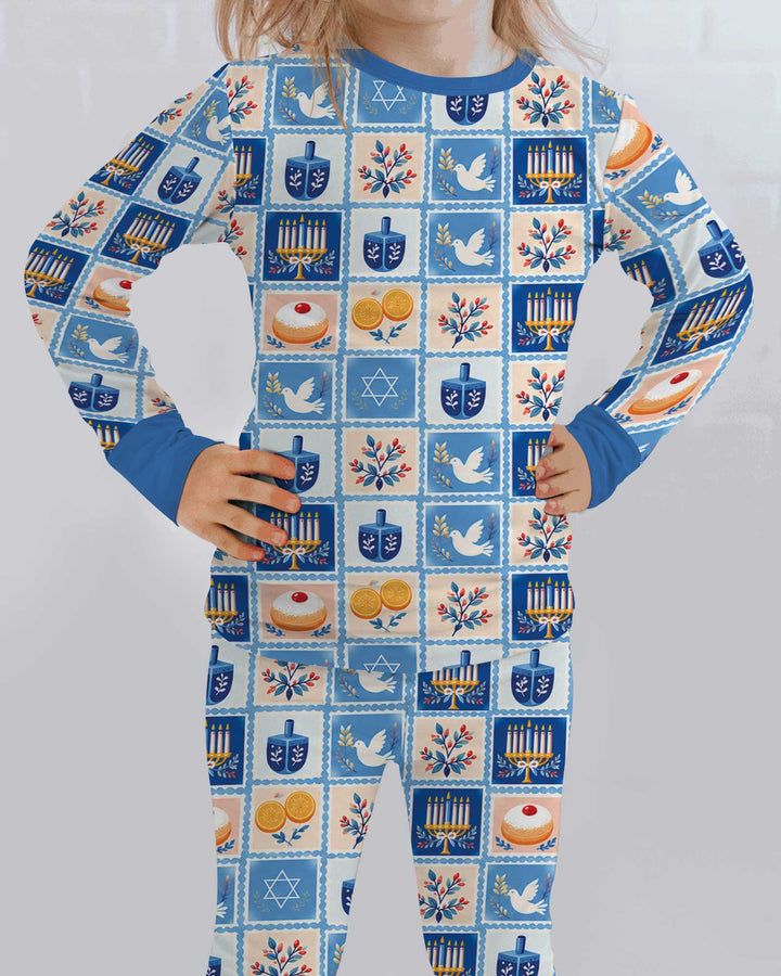 Jewish Holiday Bamboo Two Piece Long Sleeve Pajama Set