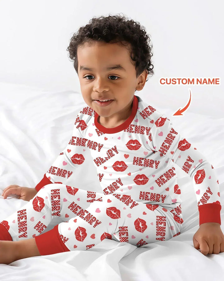Zweiteiliges Langarm-Pyjama-Set mit Sommerfrüchten