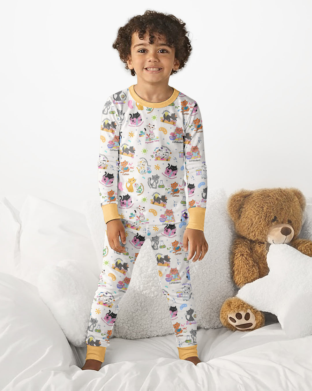 Zweiteiliges Langarm-Pyjama-Set mit Sommerfrüchten