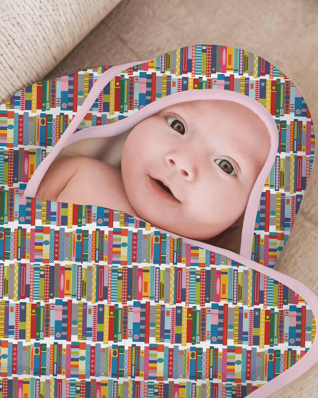 Rainbow Bookshelf Hooded Bamboo Towel Set